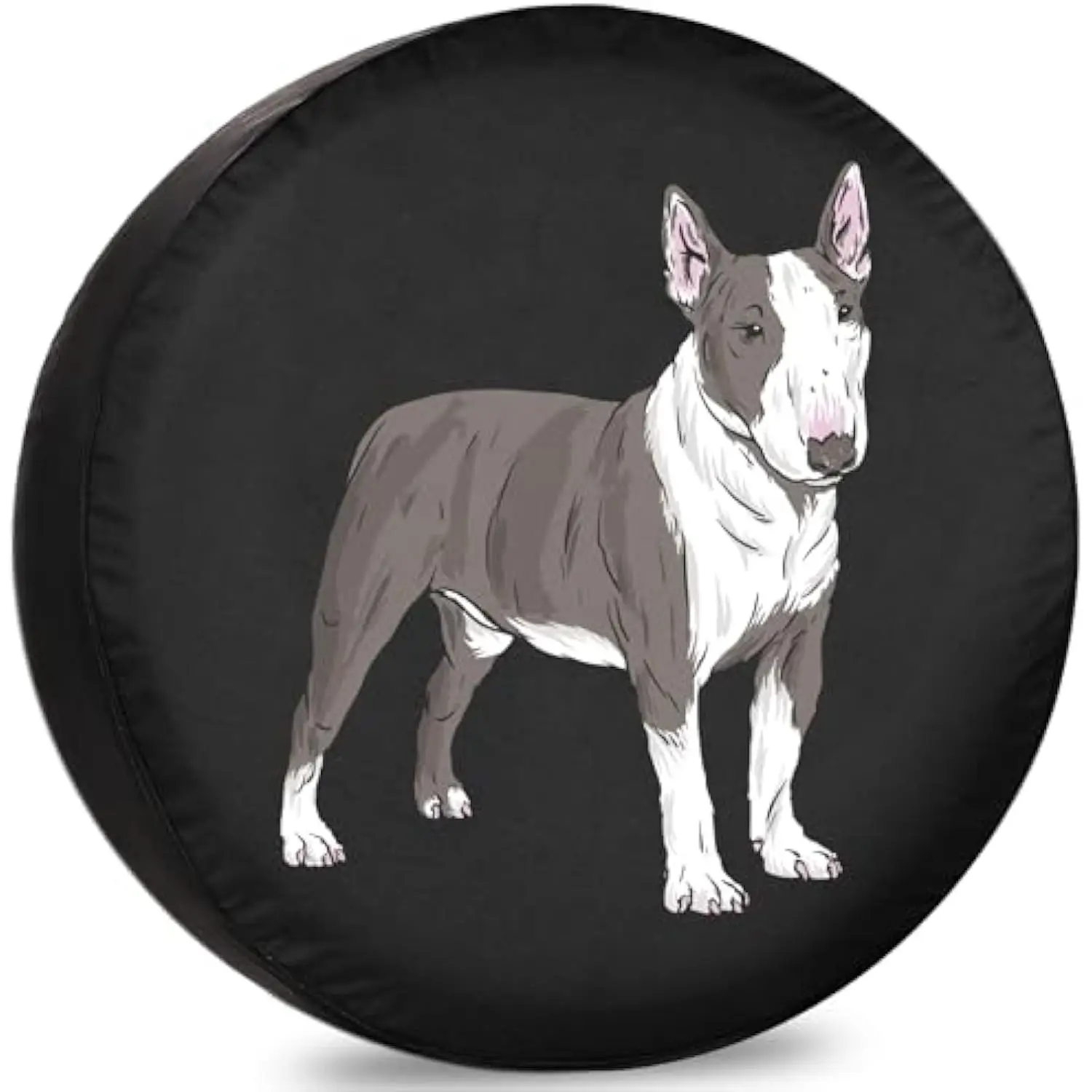 

Bull Terrier Dog Spare Tire Cover Waterproof Dust-Proof Universal for RV Trailer SUV Travel Camper