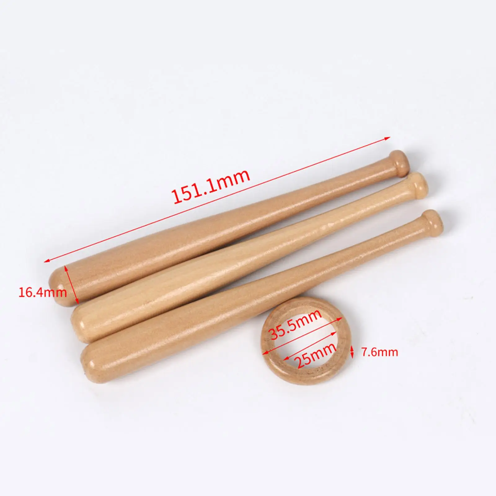 Compact Wooden Baseball Stand Detachable Mini Bat Holder with Circle Base for Table Centerpieces