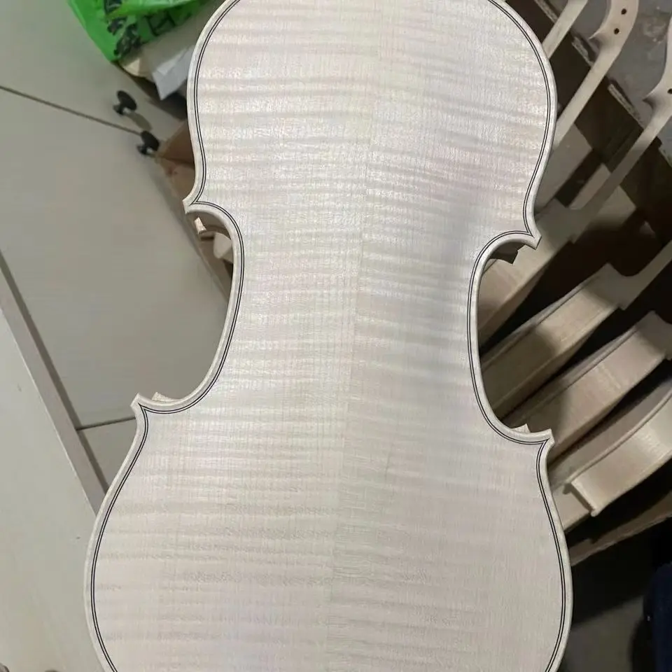 European style violin with white stubble imported material, 4/4 S style European style white stubble violin, high-end