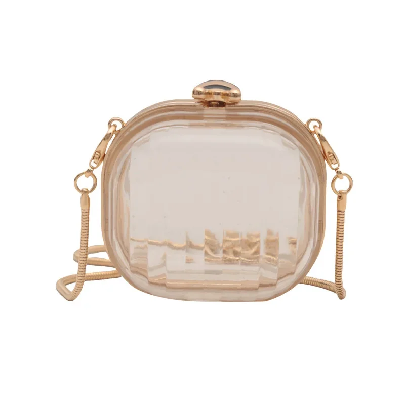 Acrylic box shoulder bag 2024 new fashion transparent jelly bag ins women\'s chain crossbody bag