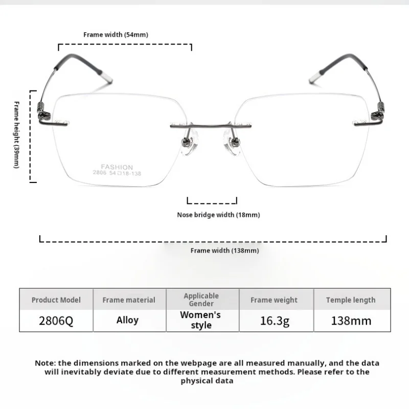 XBORA ultra light men's rimless glasses business trend exquisite refined myopia hyperopia optical prescription eyeglasses 2806Q