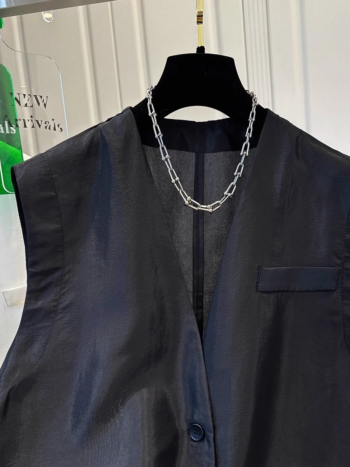 Ele Bla V-Ne Canotta da donna in cotone e lino Cardigan aperto Cardigan leggero estivo nuovo gilet Sle