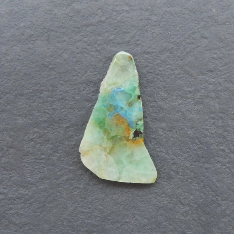 

Natural Chrysocolla Nugget Pendant Beads 37x23x3mm 4.1g Artisan-Crafted Handmade Polished Stone Jewelry Making Supplies