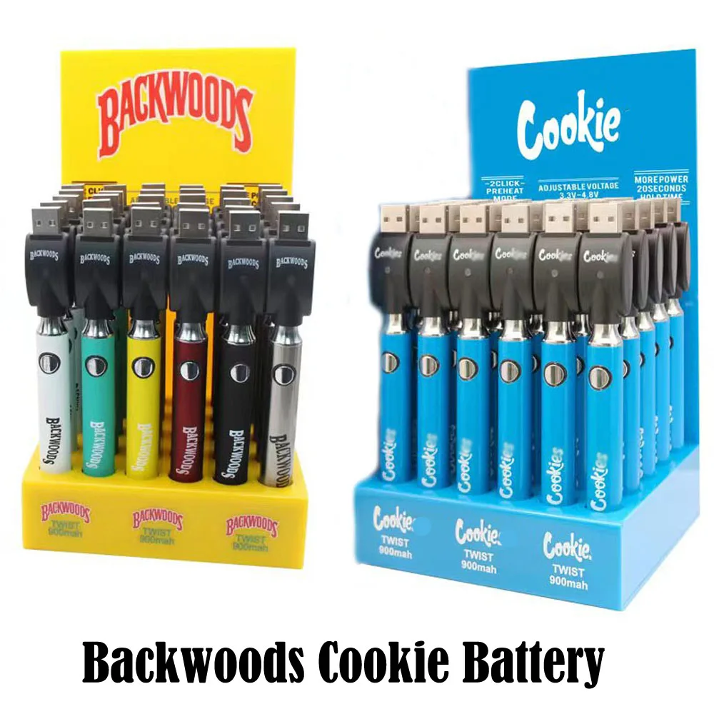 30 sztuk/partia Backwoods Cookie podgrzać akumulator Vape o pojemności 900mah 3.3V-3.8V regulowane napięcie dla wkładki 510