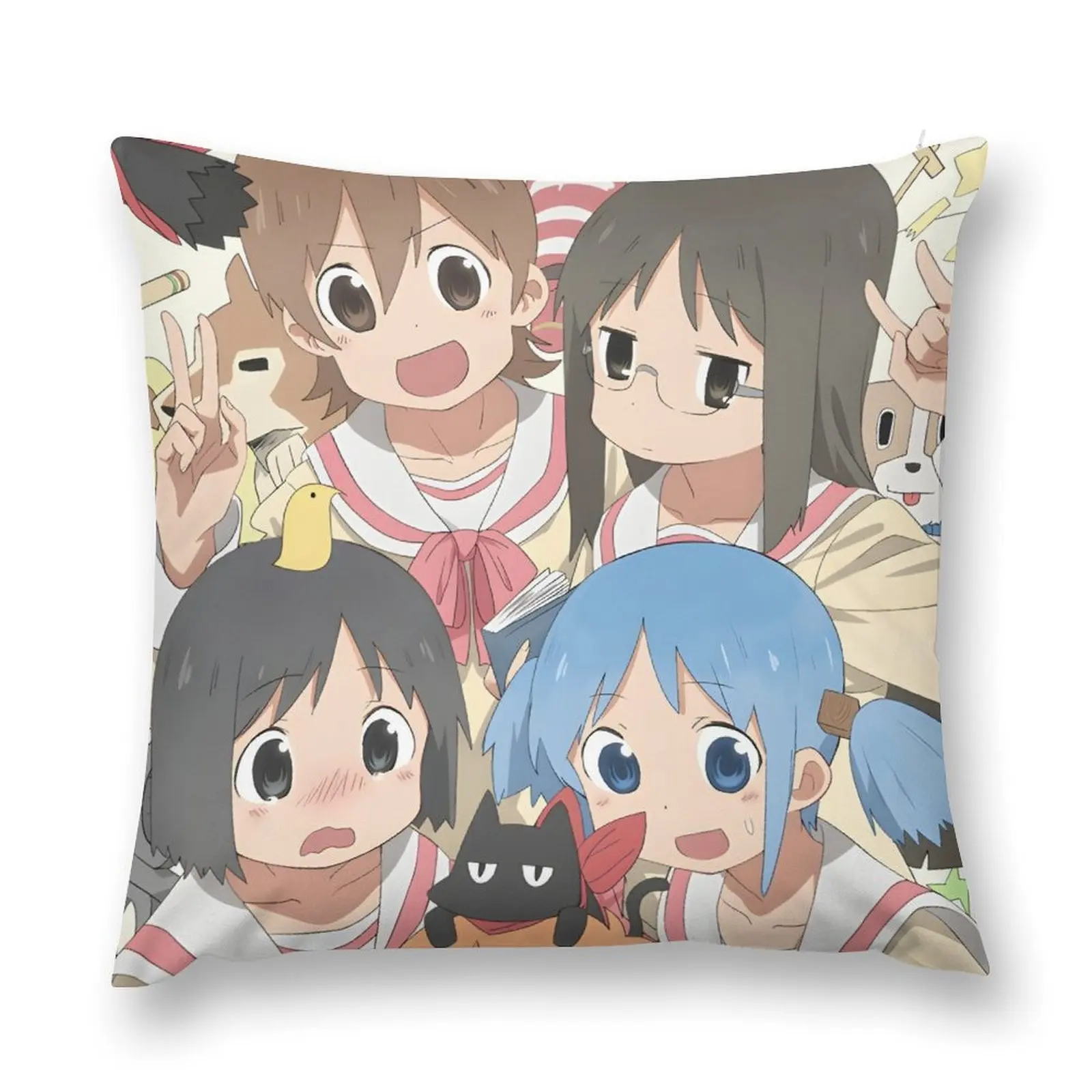 Nichijou - Cover image Throw Pillow Pillowcases For Pillows Pillowcase ornamental pillows pillow