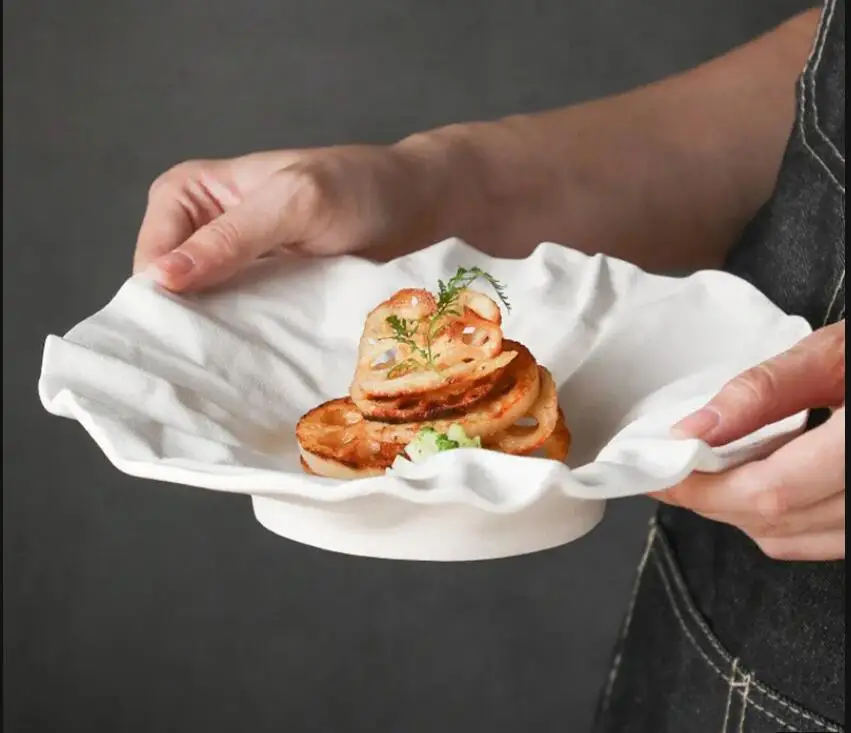 

Hotel Restaurant Main Course Steak Plate Nordic Ceramic Dining Solid Pasta Dessert Home Kitchen Tableware