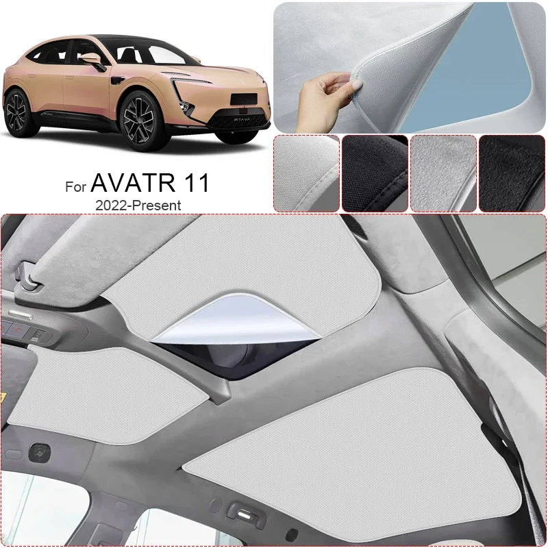 

Car Suede Fabric Anti-uv For AVATR 11 2022-Present Electrostatic Adsorption Sunroof Sunshade Auto Heat Insulation Skylight