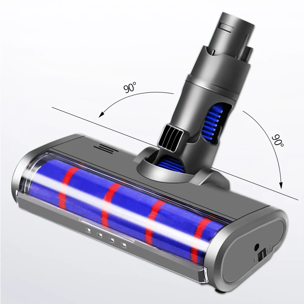 Elektrische Turbo Roller Borstel Voor Dyson V6 DC58 DC59 DC61 DC62 Quick Release Borstel Met Led Licht Voor Harde Vloeren