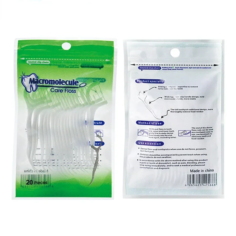 Micro Wax Peppermint Flavor Dental Flosser, Escova Interdental, Dentes Stick, Palitos, Floss Pick, Higiene Oral, Fios limpos, 50m