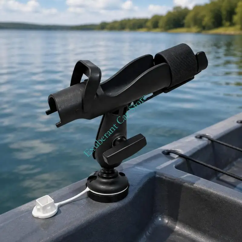 Small Boats Paddling Gear Storage Mount Stand Featuring the Open Cradle Adjustment Knobs and Tethered Base Cap for Lake Fishing