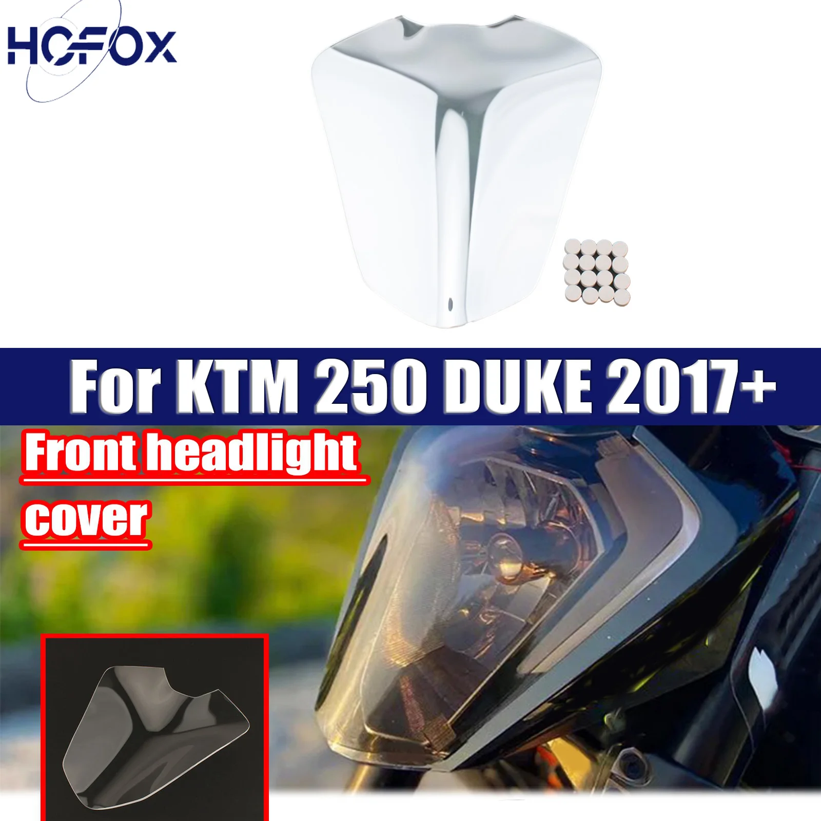 

Fit For KTM 250 DUKE 2017+ Motorcycle Accessories Headlight Guard Head Light Shield Screen Lens Cover