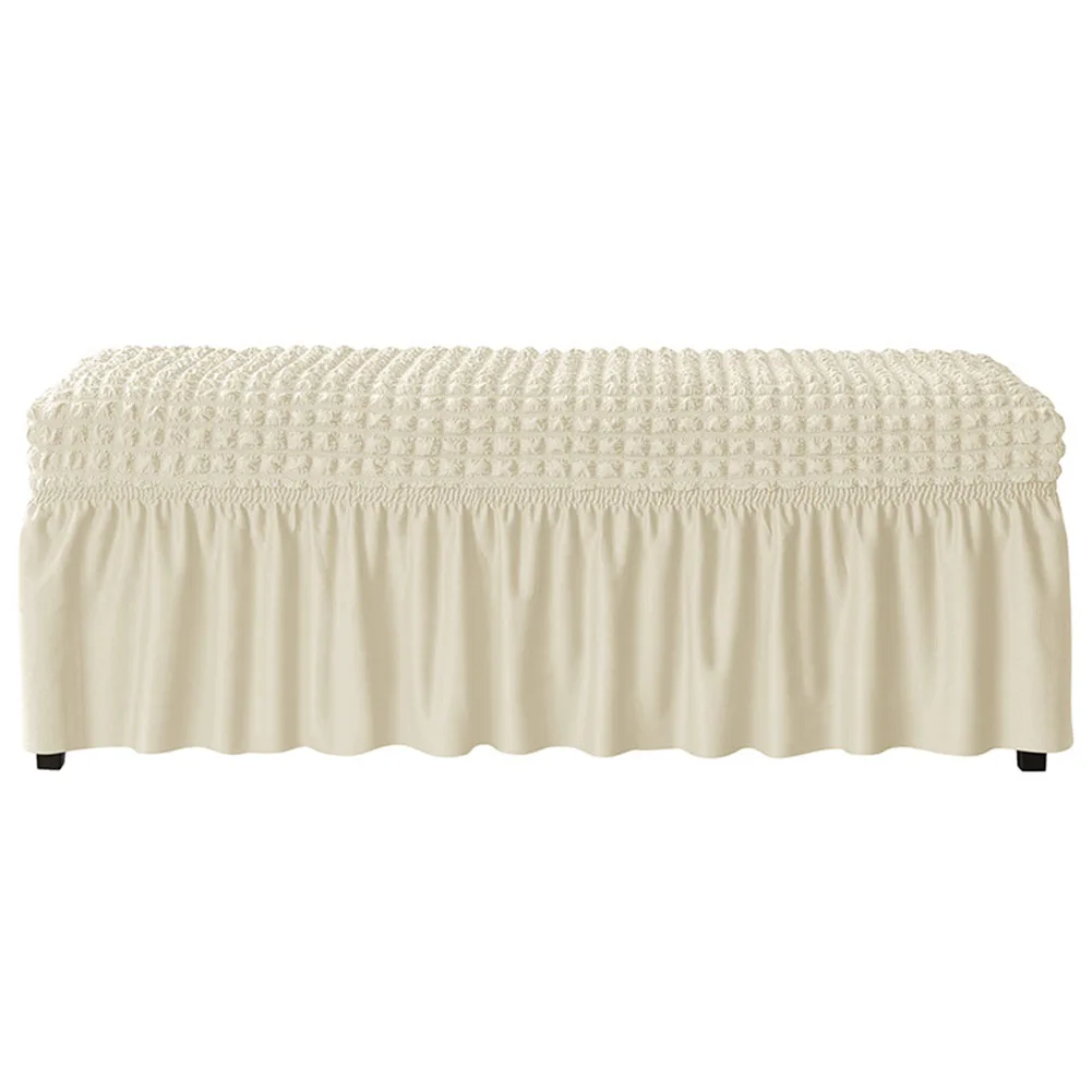 Elastic Bench Cover with 3D Bubble Grid Nordic Style Snug Fit Complete Protection for Bedroom Piano and Long Chair