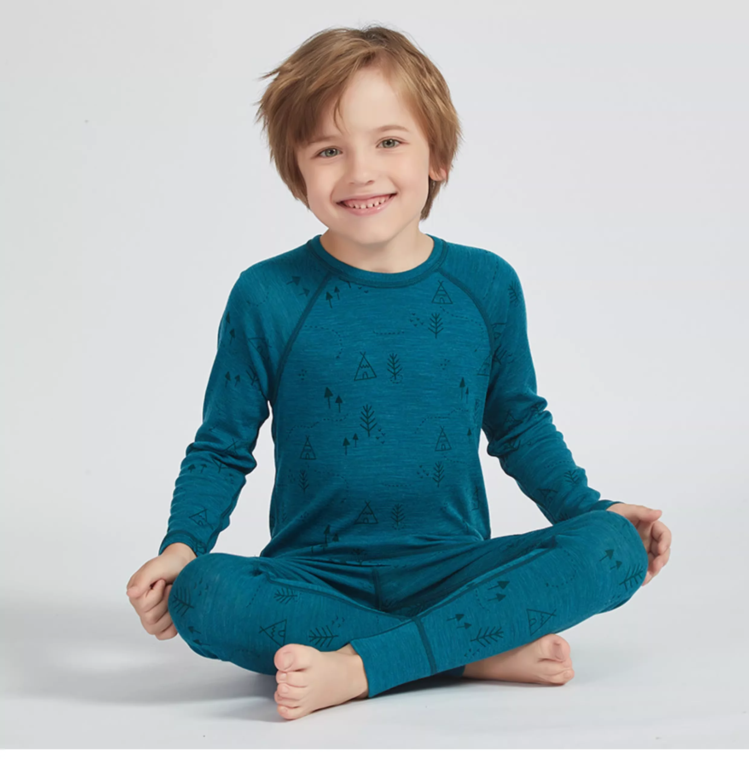 Kids Merino Wool Thermal Underwear Set Quick Dry Long Johns Pajamas Shirt And Pants Sports Clothes for Boys And Girls