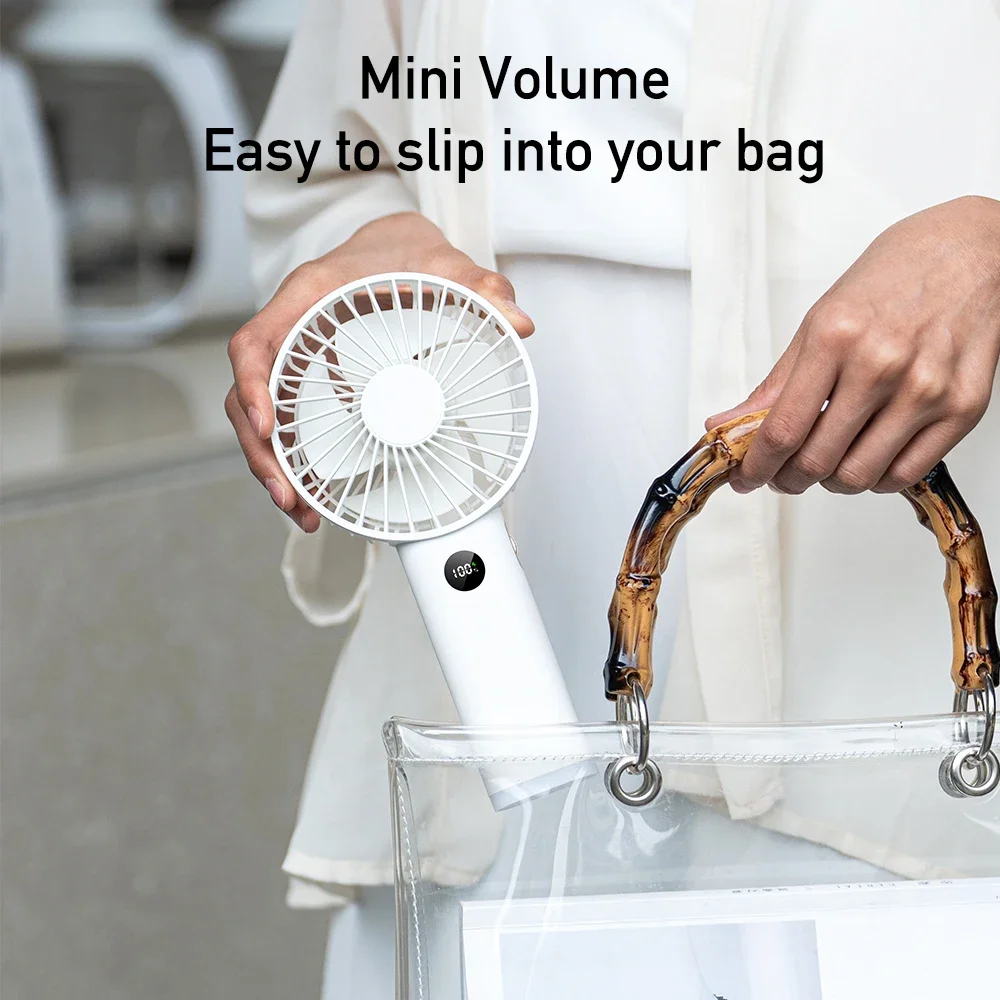Ventilador de mano portátil, dispositivo eléctrico con 100 velocidades de viento, pantalla LED, recargable por USB Personal miniventilador, 3600mAh