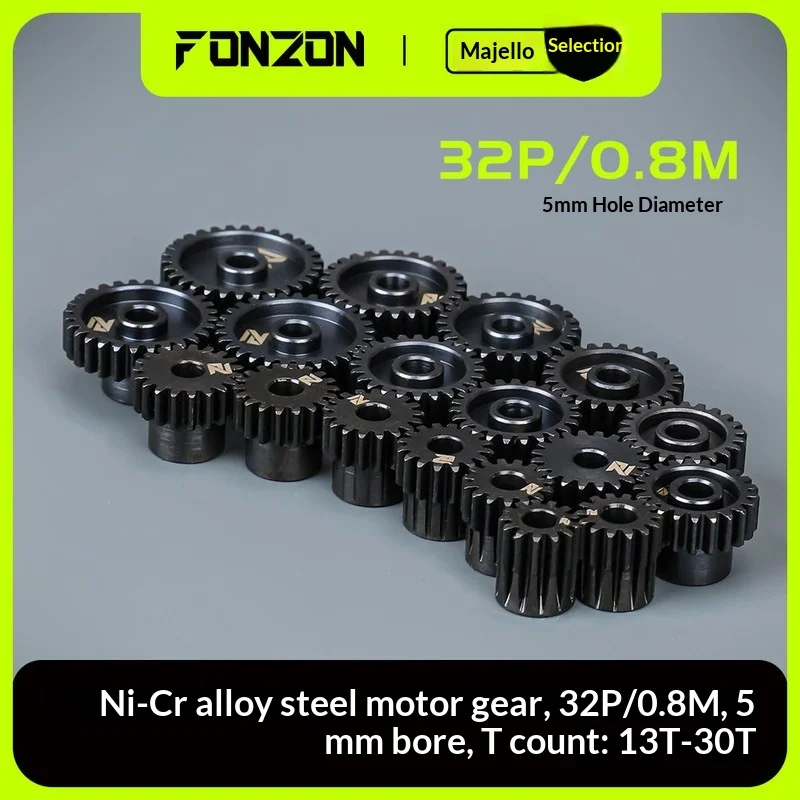 FONZON Remote control car accessories Nickel chromium alloy steel 32P/0.8M motor teeth 5mm optional 13-30T CNC High precision Rc