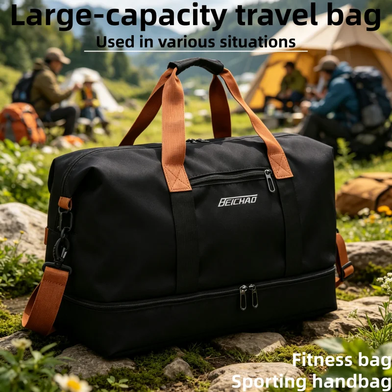 Expandable Sports and Gym Bag Large Capacity Duffel for Travel Weekend Overnight CarryOn Yoga Fitness Shoulder Bag for Women Men