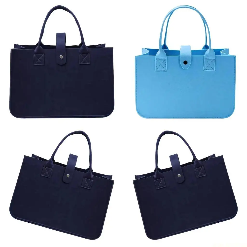 

X90D Modern Felt Bag Roomy Interior Foldable Storage Bags Casual Handbag Structured Design Work Commute Essential Storage