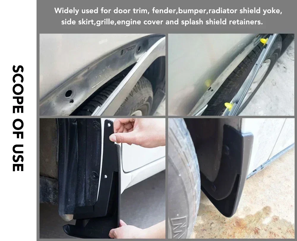 Nitki plastikowe 8mm, zatrzaski, śruby, czarne nity do zderzaków i błotników samochodowych, klipsy mocujące do samochodów Toyota, Focus, Kia, Nissan