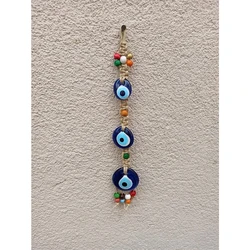Evil Eye Wall Hanging Macrame Wall Decor White Evil Eye Bead Lucky Eye Glass Evil Eye Turkish Eye Nazar House Protection Gift