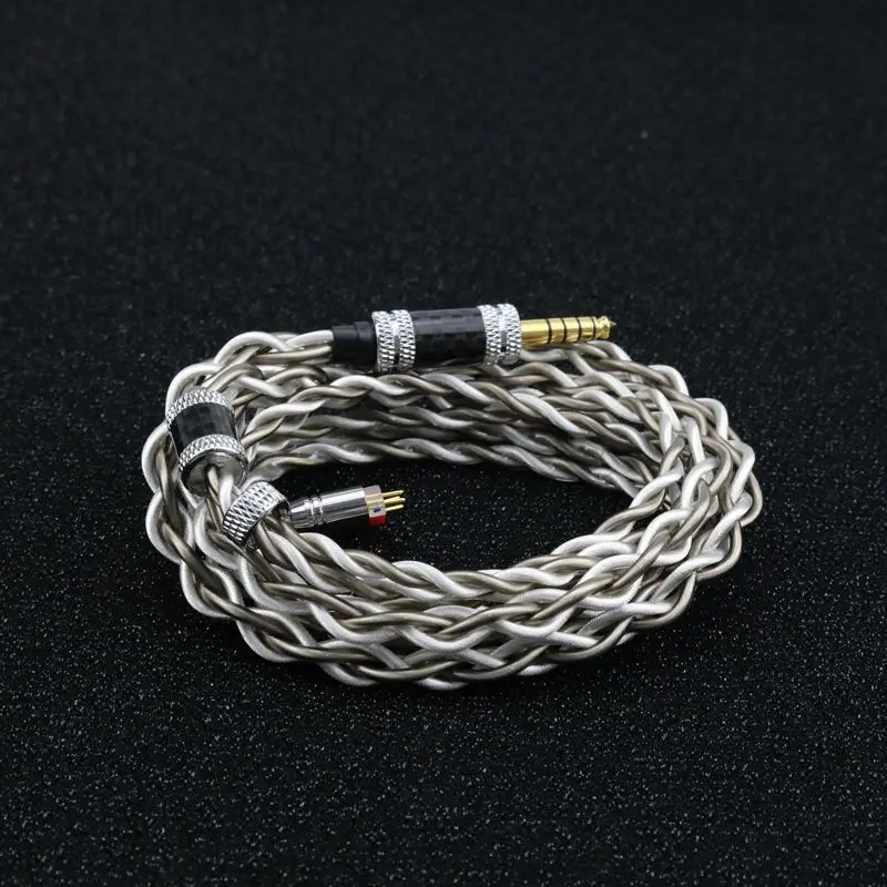 XINHS-Câble de mise à niveau pour écouteurs haut de gamme, cuivre plaqué argent, cristal unique, 4 cœurs, B01