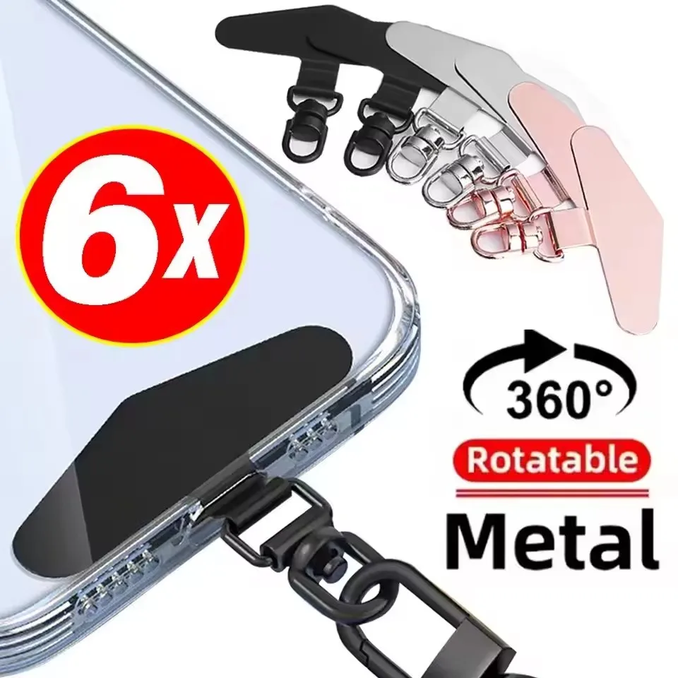

360 Degree Rotatable Replacement Phone Lanyard Gasket Anti-lost Hanging Crossbody Wrist Stainless Steel Phone Lanyard Patch Card