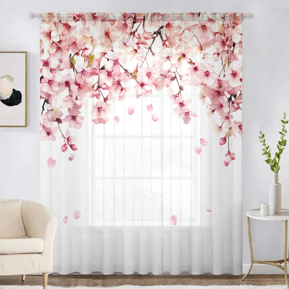 Chinese Style Crane Sheer Curtains for Living Room Bedroom Kitchen Window Transparent Tulle Curtain Voile Drape Home Decor