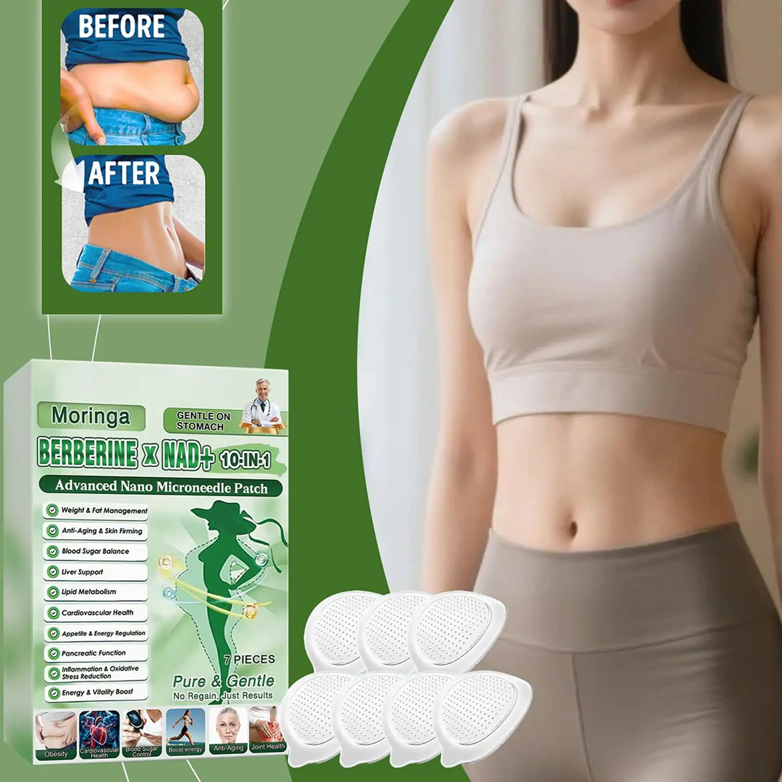 

Пластыри для похудения Body Slim Patch 10 в 1, 7 штук, для женщин и мужчин, для дома, путешествий, утром и вечером, на каждый день