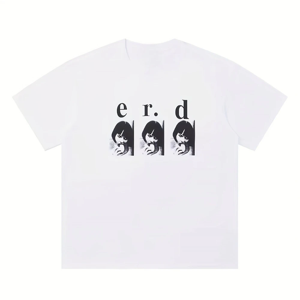 ERD Logo Unisex T-Shirt for Men Women ERD Text Print Short Sleeve Round Neck Casual Summer Tee Everyday Streetwear Top