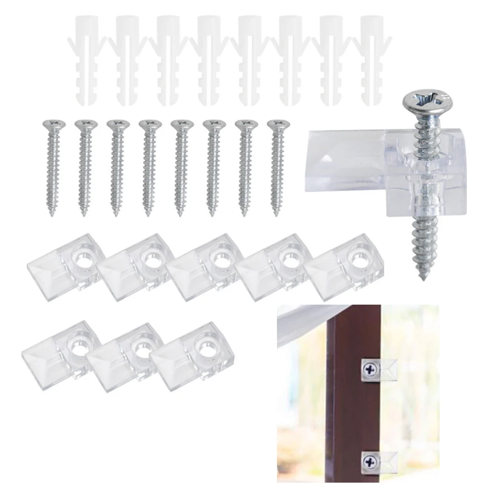 

Glass Retainer Clip Mirror Holder Clip 10 Pcs Convenient Easy To Apply Kit Reliable Material For Installing Glass