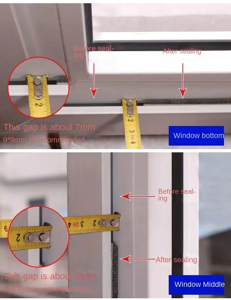 5/10/20 m selbstklebender Wolldichtungsstreifen, Tür- und Fensterisolierung aus Aluminiumlegierung, Schalldämmung und Kollisionsschutz – Detail 3