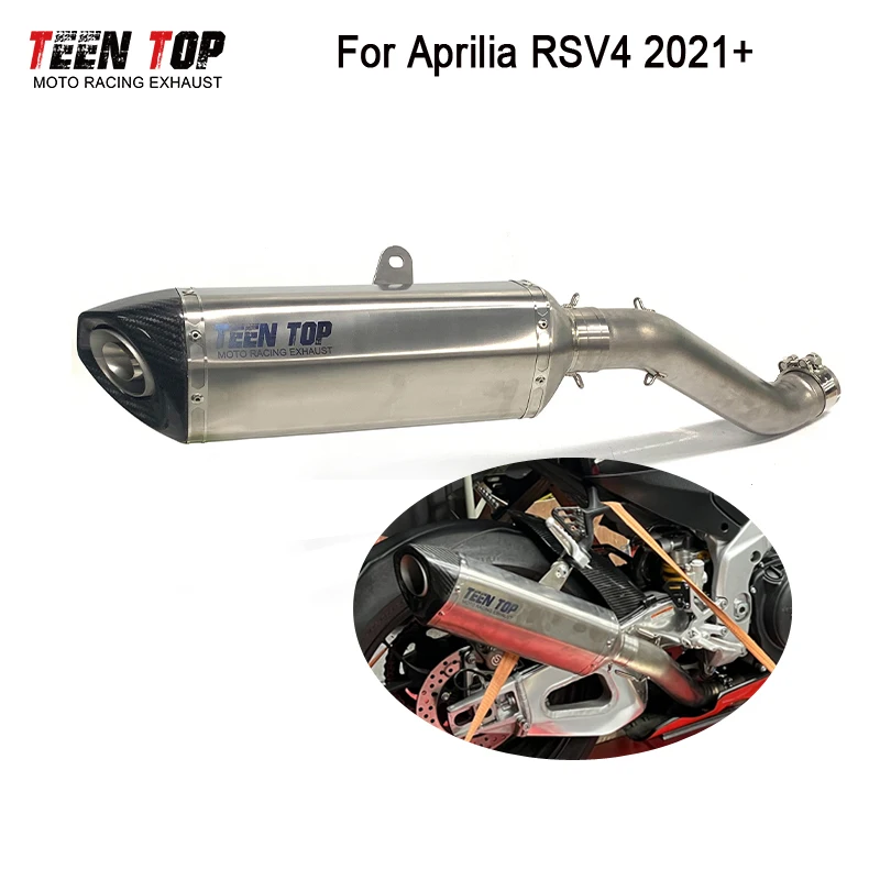 For Aprilia RSV4 1000 Motorcycle Exhaust Pipe Tuono V4 factory exhaust Muffler RSV4 Slip-on Exhaust 2021+ Titanium RSV4 Tube