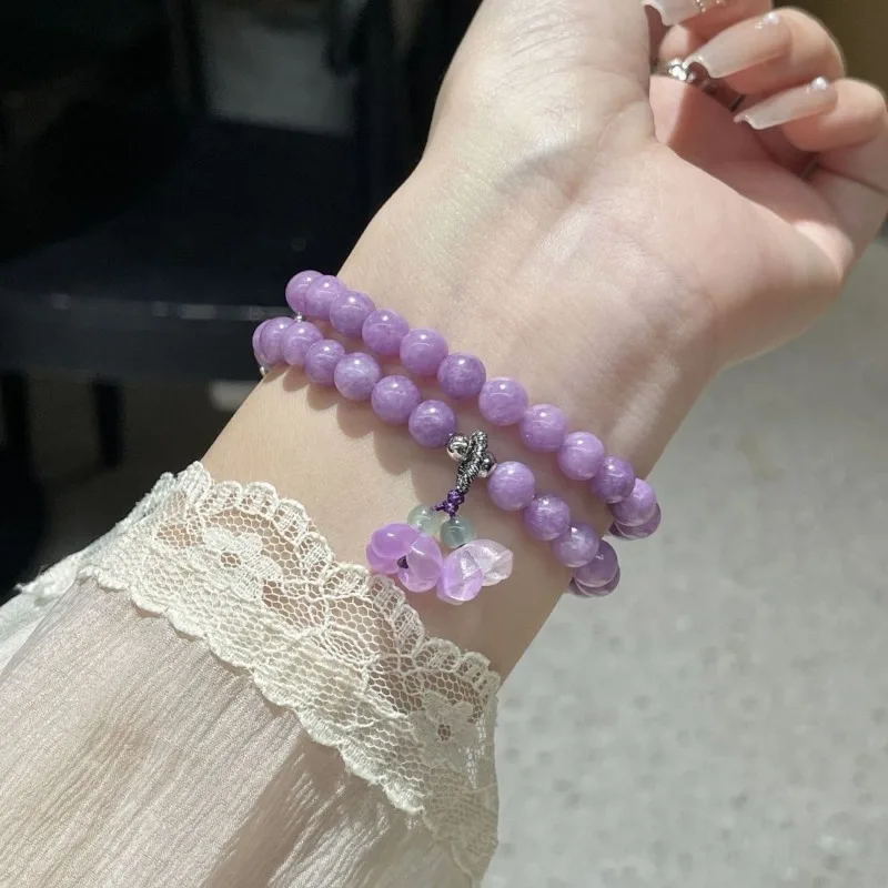 Boho Double Layer Purple Stone Beaded Watch Band for IWatch Apple Watch 38 40 41 42 44 45 49 46mm Ladies Jewelry Bracelet Strap
