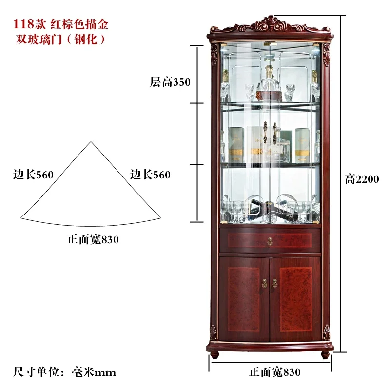GZ-2  European Corner Cabinet Triangular Corner Locker Living Room Corner Cabinet