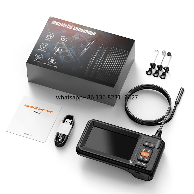 

Промышленная камера, камера визуального осмотра, 8,5 мм, IP67, водонепроницаемая эндоскопическая камера с 4,3-дюймовым IPS-дисплеем