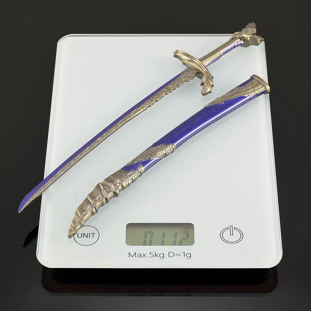 26cm/10.23in gra peryferyjna smocza łuska ostrze wygnany rycerz miecz Katana zabawka metalowa broń Model nieobrzynane akcesoria zabawki prezent