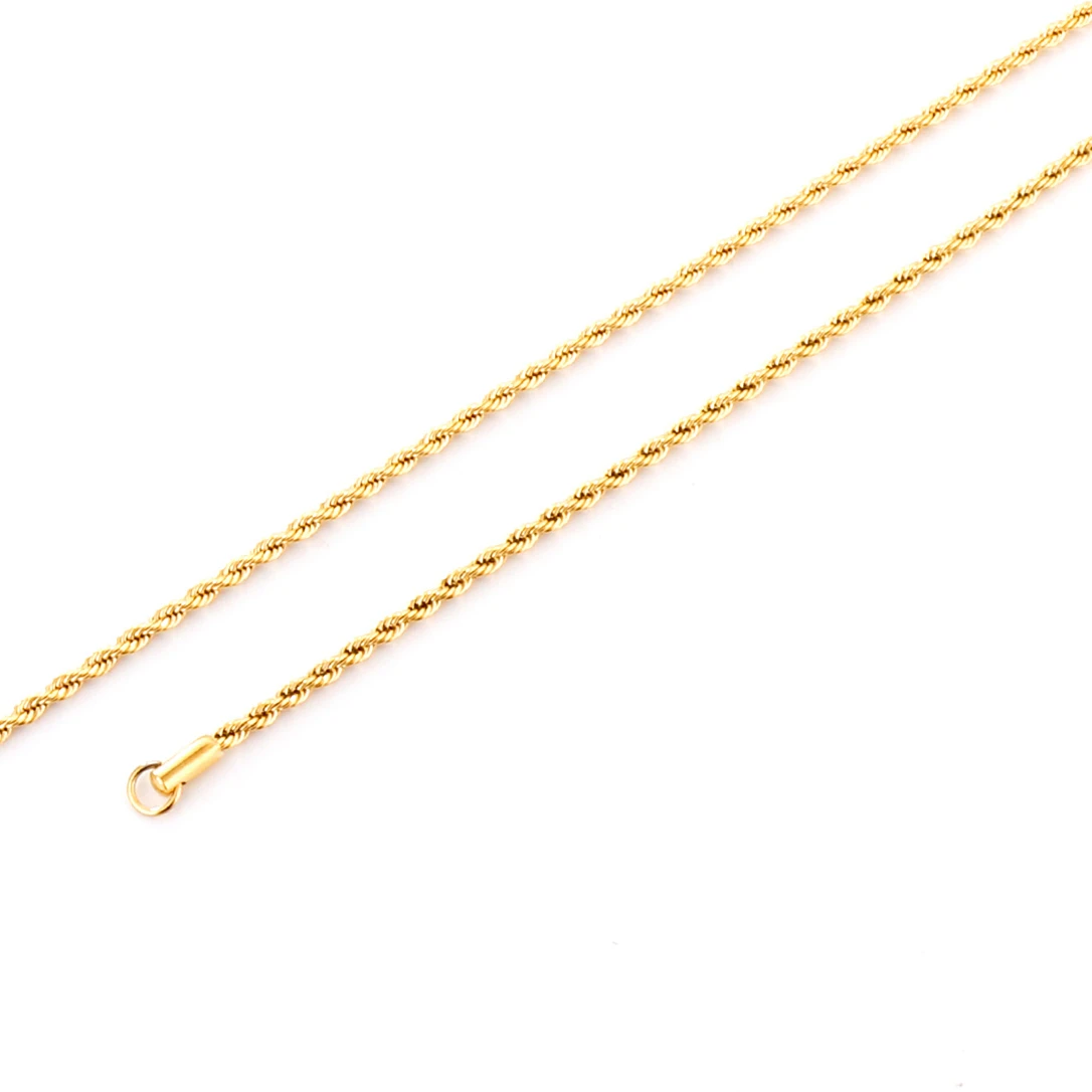 ASONSTEEL 10pcs 2mm Width Rope Chain Necklace Stainless Steel Gold Color Choker For Women Men Bulk Wholesale Anti-Allergy Boho