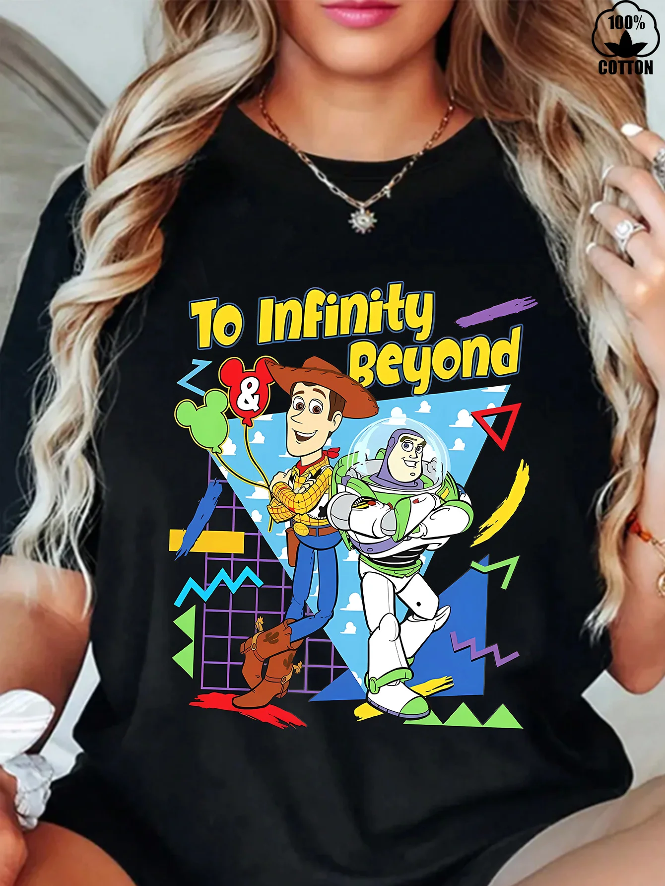 

Футболка «История игрушек Диснея», повседневный удобный летний топ с короткими рукавами и рубашкой Диснея «Бесконечный и выше»