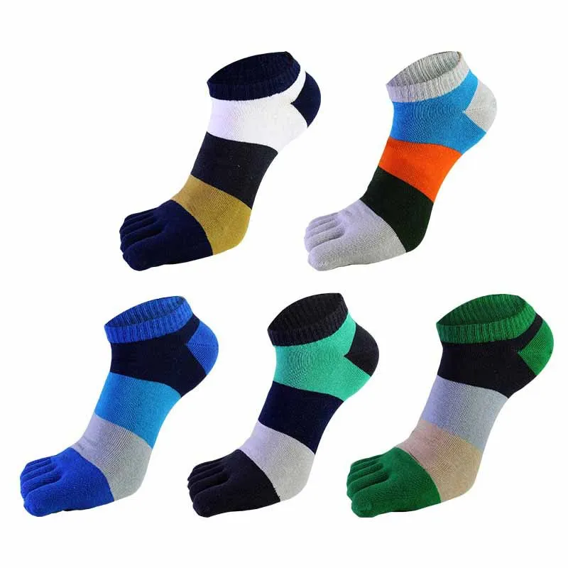 

5 пар мужских носков с пятью пальцами, хлопковые носки с пятью пальцами, весенне-летние короткие носки до щиколотки с подкладкой