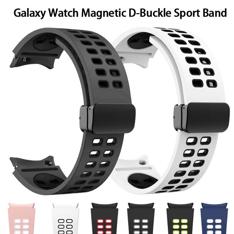 

Magnetic D-Buckle Sport Band For Samsung Galaxy Watch 4/5/6 44mm 40mm/Galaxy4 Classic 46mm 42mm Bracelet Galaxy 5 Pro 45mm Strap