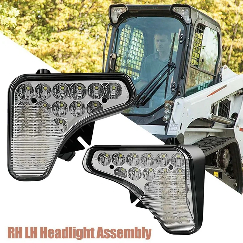 LED Left & Right Headlight Kit For Bobcat Skid Steer Loader S550 S570 S590 S595 Accessories 7251340 7251341 7138040 7138041