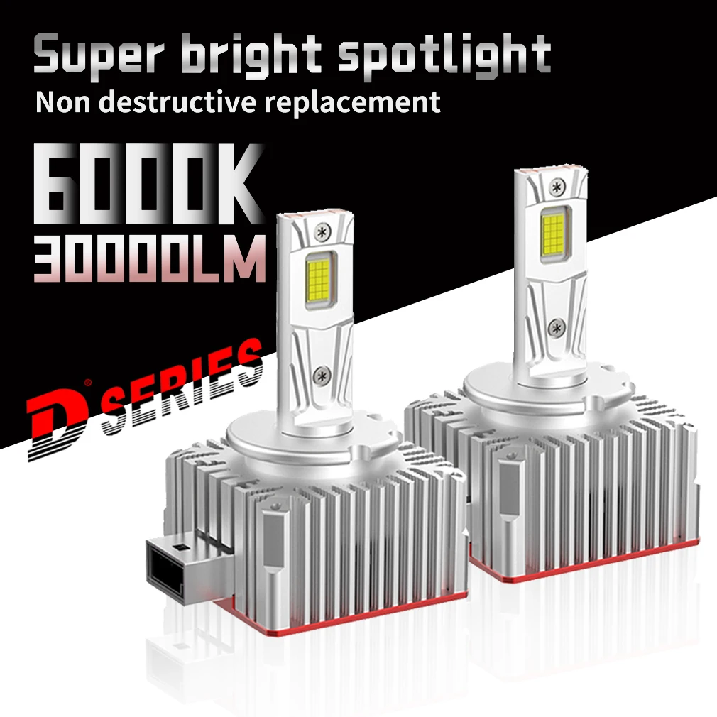 D SERIES LED Canbus Car Headlight Bulbs D1S D3S D8S 300000LM 300W D1R D3R D8R 6000K Turbo Two Sided 9570 CSP Chips Plug & Play