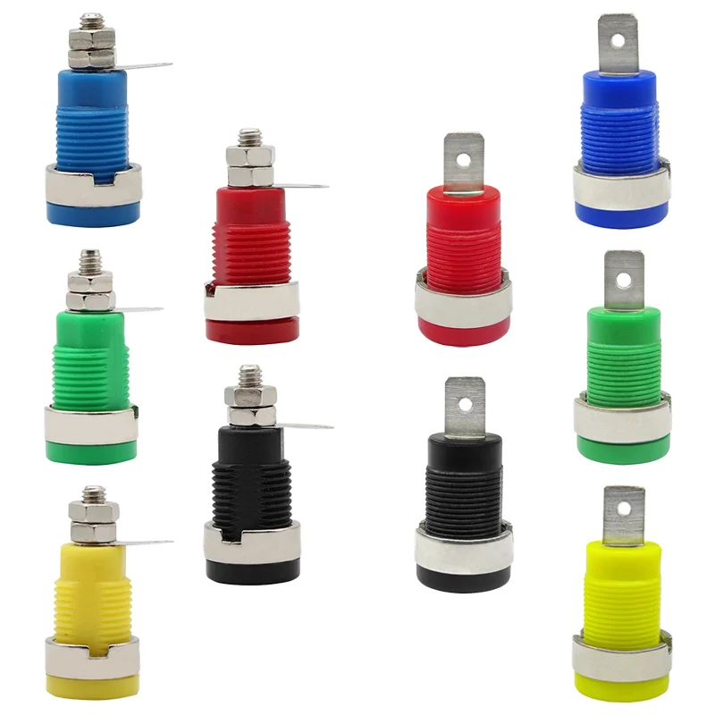 

20PCS 32A 4mm 5 Colors Banana Socket Terminal Female Jack Panel Mount Socket Binding Post Wire Connector Insulated Safety