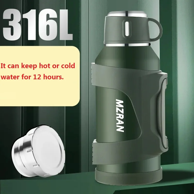 316 Stainless Steel Big Capacity Thermos Bottle 2L /3L Outdoor Travel Coffee Mugs Thermal Vaccum Water Bottle Thermal Mug