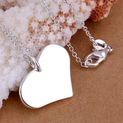 Silver color gorgeous Fashion charming popular exquisite cordate classic necklace hot selling luxury silver jewelry P143