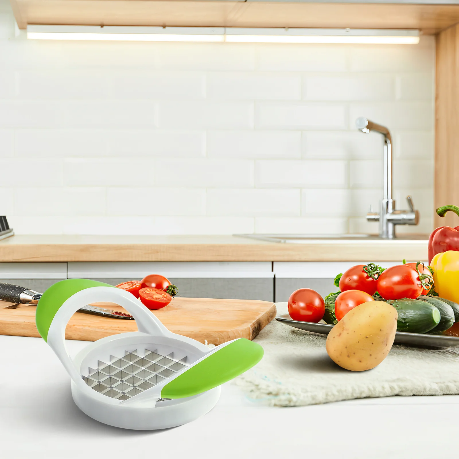 1 stks Keuken Aardappel Snijmachine Handleiding Rvs Franse Fry Cutter Fruit Groente Rasp Compact Praktisch Hulpmiddel