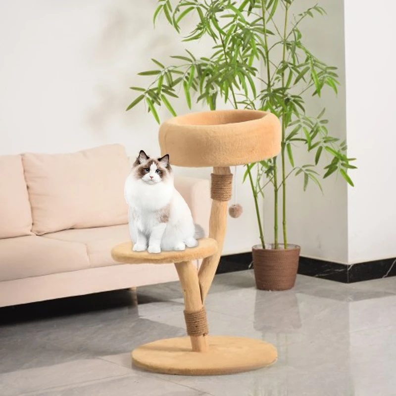 إطار تسلق القطط، صندوق من الخشب الصلب، لعبة عش القطط المتكاملة #2