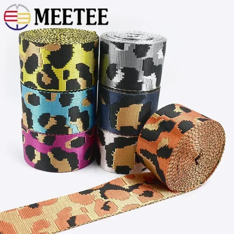 Meetee 1-5M 50mm Polyester Nylon Webbing Backpack Strap To The Meter Ribbon Band Bags Clothing Decoration Tape Sewing Accessory