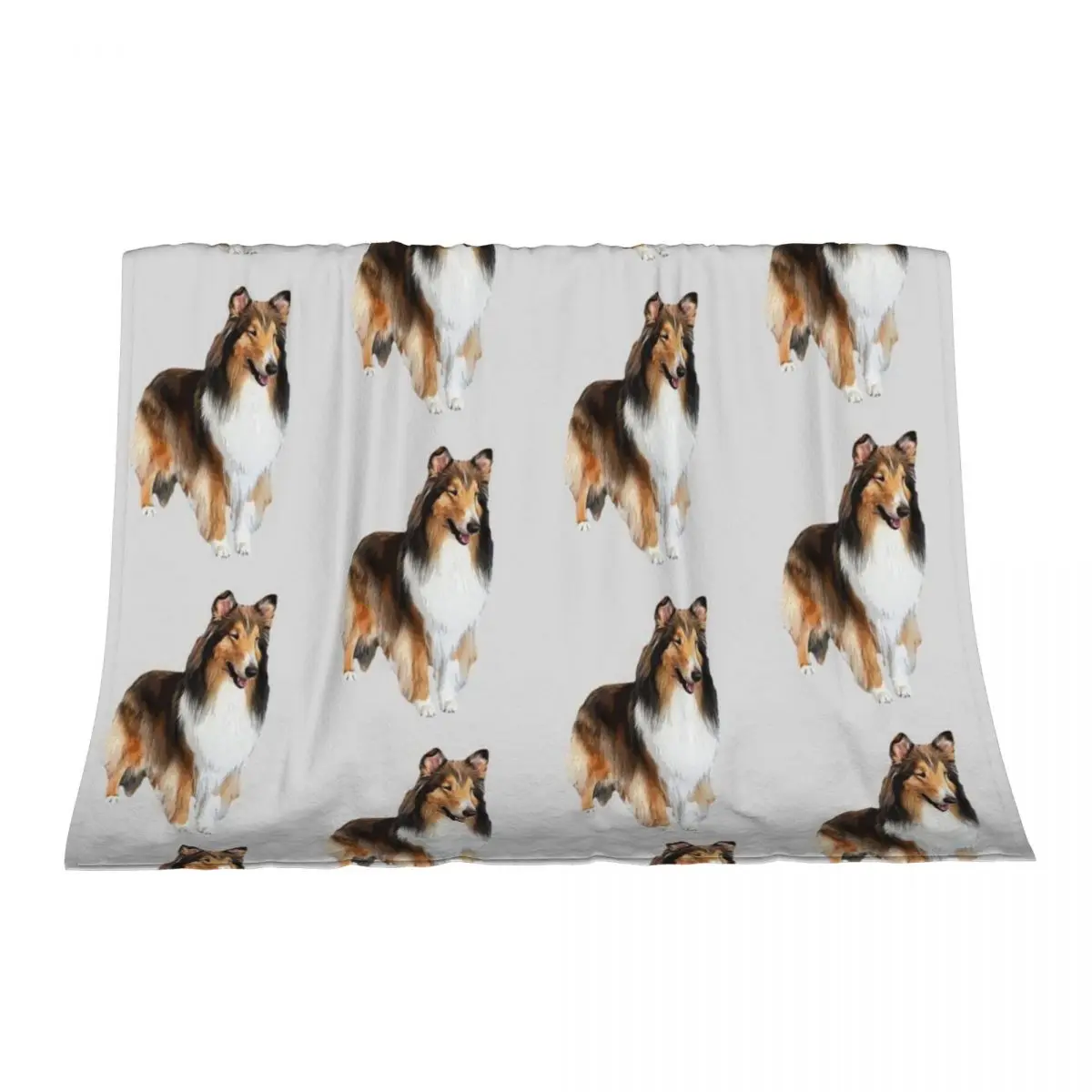 

Rough Collie Stunning Look! Throw Blanket Hairy Cute Decorative Sofas Flannel Blankets