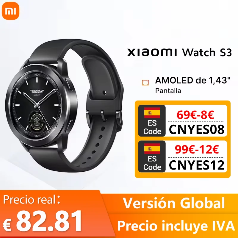 Xiaomi Watch S3 smart Watch 1.43 AMOLED 466 × 466 pixel 150 + Sport modes Bluetooth phone call man/woman