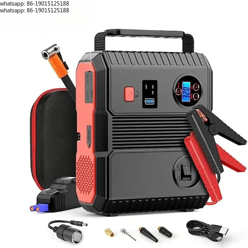 Portable Power Bank 24000mAh Multi-Functional Car Jump Starter Air Compressor 3000A LCD Display LED Emergency Tool Kit